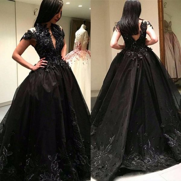 black lace ball gown applique prom dresses beaded plus size evening gowns back party dress
black lace ball gown applique prom dresses beaded plus size evening gowns back party dress