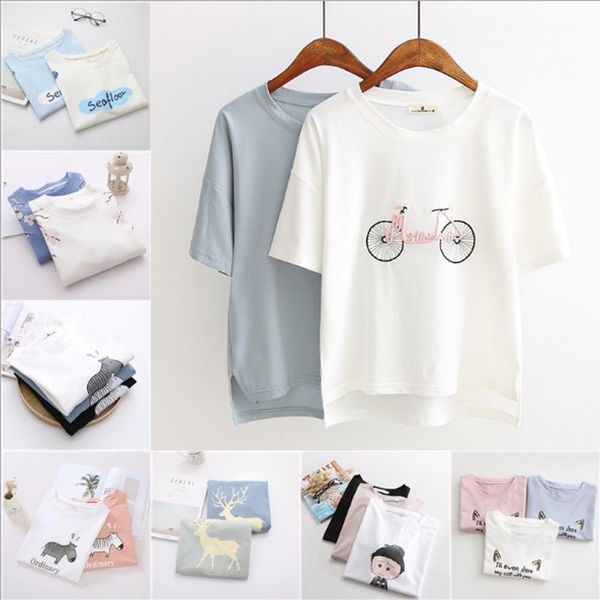 30pcs/lot all-match wholesale cartoon print tshirt crew neck women cotton casual shirt for lady fashion female t-shirt, White
30pcs/lot all-match wholesale cartoon print tshirt crew neck women cotton casual shirt for lady fashion female t-shirt, White