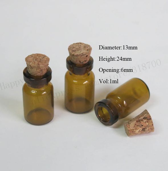 1000 x 1ml mini amber glass bottle with wood cork 13*24*6mm brown small glass sample vials wishes bottle
1000 x 1ml mini amber glass bottle with wood cork 13*24*6mm brown small glass sample vials wishes bottle