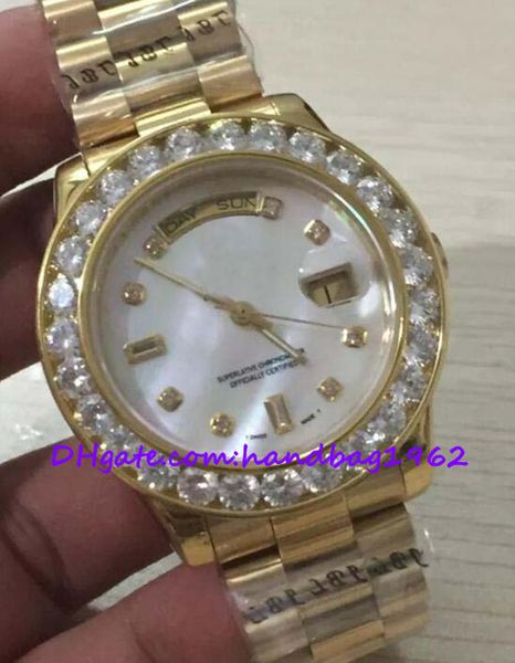 original box certificate18k gold pearl white dial 41mm president 18038 bigger diamond bezel mechanical men watches, Slivery;brown
original box certificate18k gold pearl white dial 41mm president 18038 bigger diamond bezel mechanical men watches, Slivery;brown