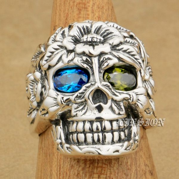 linsion 925 sterling silver flower skull blue + green cz eyes mens boys biker rock punk ring 9w405 us size 7~15, Golden;silver
linsion 925 sterling silver flower skull blue + green cz eyes mens boys biker rock punk ring 9w405 us size 7~15, Golden;silver