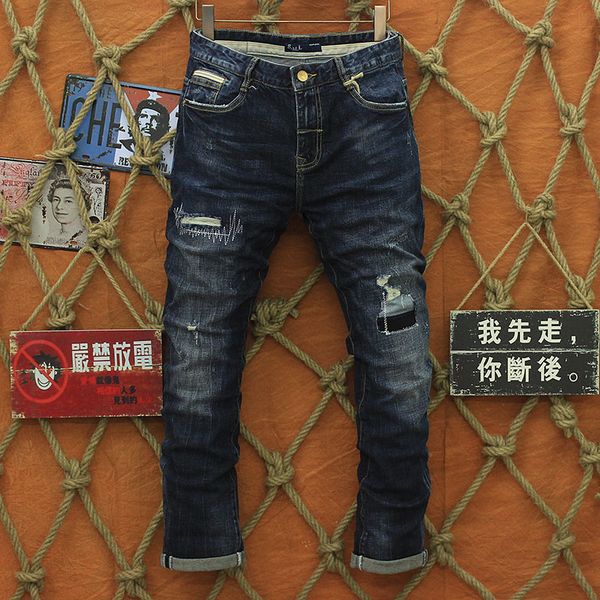 wholesale- 2016 new arrival fashion men's jeans straight fit stretch ripped autumn denim jean men cotton l9866, Blue
wholesale- 2016 new arrival fashion men's jeans straight fit stretch ripped autumn denim jean men cotton l9866, Blue