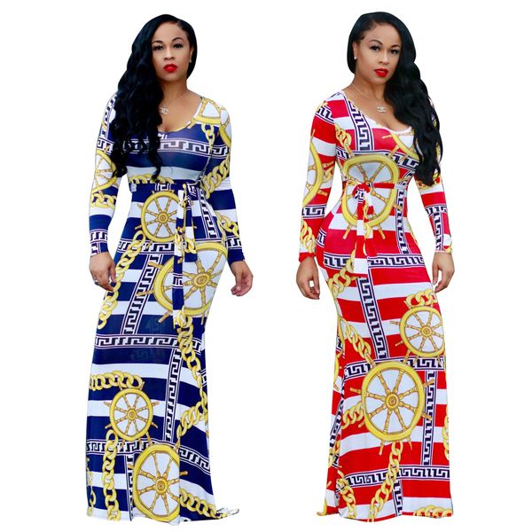 plus size woman clothing golden chains pattern printed maxi dress casual o-neck long sleeve dresses with belt s-3xl, Black;gray
plus size woman clothing golden chains pattern printed maxi dress casual o-neck long sleeve dresses with belt s-3xl, Black;gray