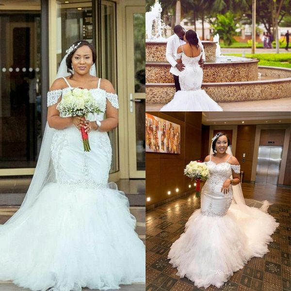 2018 Gorgeous African Appliques Cap Sleeves Lace Mermaid Wedding Dresses Puffy Tulle Long Custom Made Plus Size Sexy Bridal Gowns
2018 Gorgeous African Appliques Cap Sleeves Lace Mermaid Wedding Dresses Puffy Tulle Long Custom Made Plus Size Sexy Bridal Gowns