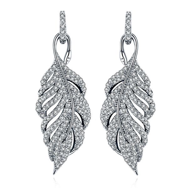 sale 925 silver fit pandora europe feather crystal from swarovski new fashion creative cz earrings classic retro micro set jewelry, White
sale 925 silver fit pandora europe feather crystal from swarovski new fashion creative cz earrings classic retro micro set jewelry, White