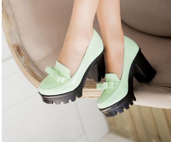 in the spring of the new han edition patent leather shoes with thick with ultra-high ms round head light mouth single shoes, Black
in the spring of the new han edition patent leather shoes with thick with ultra-high ms round head light mouth single shoes, Black