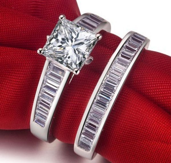 foreverbeauty 1ct princess cut diamond ring sets for couples with 925 silver plated white gold women engagement rings female rings, Golden;silver
foreverbeauty 1ct princess cut diamond ring sets for couples with 925 silver plated white gold women engagement rings female rings, Golden;silver