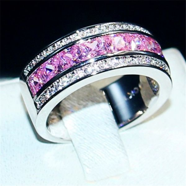 luxury princess-cut pave 8*8mm pink z gemstone ring fashion jewelry 10kt white gold filled wedding bride ring for women sz 5,6,7,8,9,10, Slivery;golden
luxury princess-cut pave 8*8mm pink z gemstone ring fashion jewelry 10kt white gold filled wedding bride ring for women sz 5,6,7,8,9,10, Slivery;golden