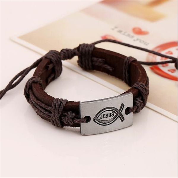fish charms love jesus bracelet braided handmade leather men alloy size fashion jewelry charm bracelets christmas gift, Golden;silver
fish charms love jesus bracelet braided handmade leather men alloy size fashion jewelry charm bracelets christmas gift, Golden;silver
