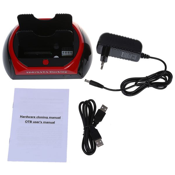 

Wholesale- YOC-Docking station Dual HDD docking station hot plug a backup key - Combatible with USB 2.0, IDE / SATA 2.5 "/ 3.5"