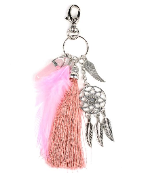 dream catcher keychain pink crystal feather tassel stone angel wing pendant keyring dreamcatcher car key pendant b936l, Silver
dream catcher keychain pink crystal feather tassel stone angel wing pendant keyring dreamcatcher car key pendant b936l, Silver