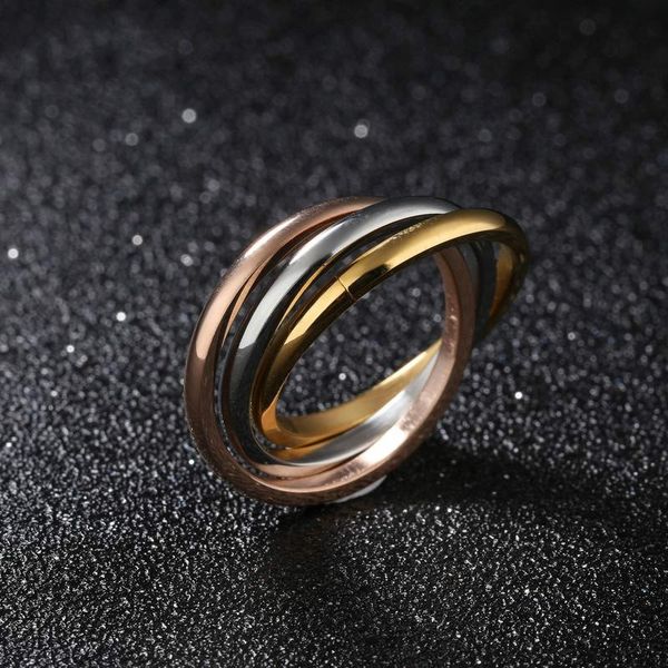 Fashion Womens Titanium Stainless Steel Rings Dome Tri Roll Links Band Stacked Interlocked Polished ring Party Rings necklaces
Fashion Womens Titanium Stainless Steel Rings Dome Tri Roll Links Band Stacked Interlocked Polished ring Party Rings necklaces