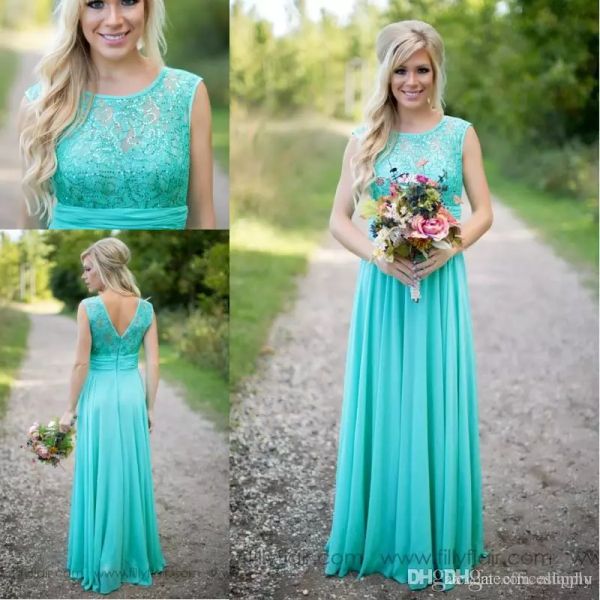 turquoise long chiffon country bridesmaid dresses 2017 lace jewel neck zipper back a-line floor length maid of honor dress formal gown, White;pink
turquoise long chiffon country bridesmaid dresses 2017 lace jewel neck zipper back a-line floor length maid of honor dress formal gown, White;pink