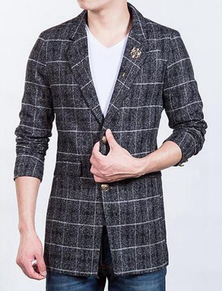 men qiu dong han edition cultivate one's morality leisure fashion in europe and the new grid cloth dust coat coat lapels / m-3xl, Black
men qiu dong han edition cultivate one's morality leisure fashion in europe and the new grid cloth dust coat coat lapels / m-3xl, Black