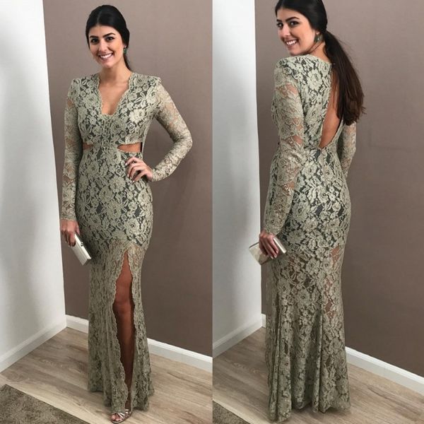 elegant plus size guest dresses v neck long sleeves split evening gown floor length hollow back mermaid lace prom dress, Black
elegant plus size guest dresses v neck long sleeves split evening gown floor length hollow back mermaid lace prom dress, Black