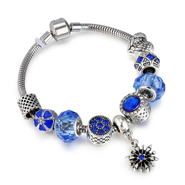 Antique Blue Charm Bracelet & Bangle with Snowflake and Flower Crystal Beads Women Wedding Valentine's Day Gift AA127
Antique Blue Charm Bracelet & Bangle with Snowflake and Flower Crystal Beads Women Wedding Valentine's Day Gift AA127