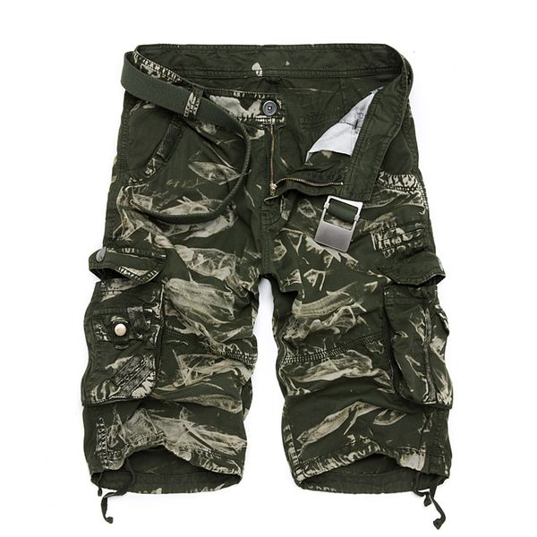 

wholesale- 2016 summer stylish cargo shorts men casual loose cotton camo calf-length multi-pocket bermuda masculina short pants, White;black