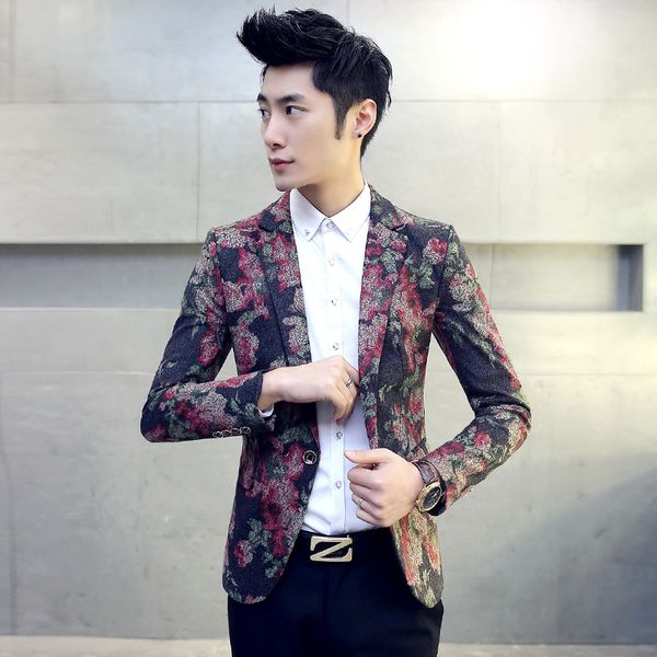 wholesale- fashion brand floral men blazer jackets men dress slim fit one button suit coat man autumn clothes casual male blazer, White;black
wholesale- fashion brand floral men blazer jackets men dress slim fit one button suit coat man autumn clothes casual male blazer, White;black
