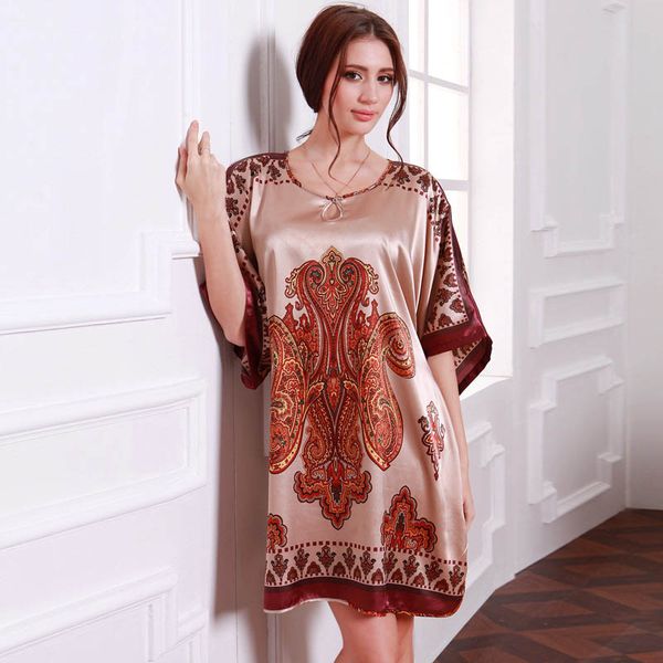 wholesale- vintage silk bathrobe women western style ladies homewear roupao feminino flower print nightdress plus size, Black;red
wholesale- vintage silk bathrobe women western style ladies homewear roupao feminino flower print nightdress plus size, Black;red