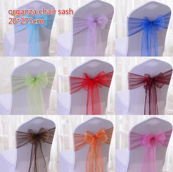 ems dhl 200pcs 20*275cm (25pcs per pack with same color) wedding organza chair cover sashes sash party banquet decor bow colors
ems dhl 200pcs 20*275cm (25pcs per pack with same color) wedding organza chair cover sashes sash party banquet decor bow colors