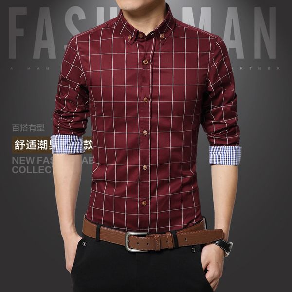 wholesale- 2016 autaum 100% cotton men plaid social shirts puls sizes business office slim fit long casual dress shirt camisa masculina, White;black
wholesale- 2016 autaum 100% cotton men plaid social shirts puls sizes business office slim fit long casual dress shirt camisa masculina, White;black