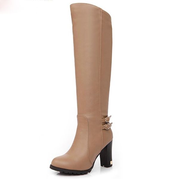 women motorcycle boots buckle thick high heels knee high boots women soft pu leather winter boots female shoes botas, Black
women motorcycle boots buckle thick high heels knee high boots women soft pu leather winter boots female shoes botas, Black