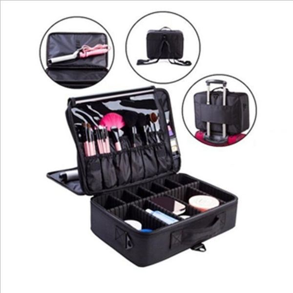 

wholesale- 2017 new professional empty makeup organizer bolso mujer cosmetic case travel large capacity storage bag suitcases