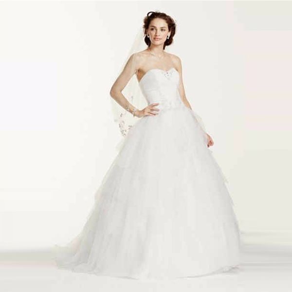 elegant jewel strapless tiered tulle wedding dress open back with lace up cystom made plus size bridal gowns wg3722, White
elegant jewel strapless tiered tulle wedding dress open back with lace up cystom made plus size bridal gowns wg3722, White
