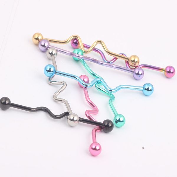 steel 14g zigzag curve industrial barbells long earring piercing bar scaffold ear cartilage helix body jewery, Slivery;golden
steel 14g zigzag curve industrial barbells long earring piercing bar scaffold ear cartilage helix body jewery, Slivery;golden