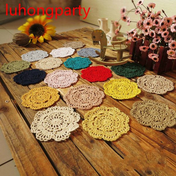 wholesale- 5pcs/lot handmade 10cm corlorful round flower lace doilies crochet table place mats crochet cup mat
wholesale- 5pcs/lot handmade 10cm corlorful round flower lace doilies crochet table place mats crochet cup mat