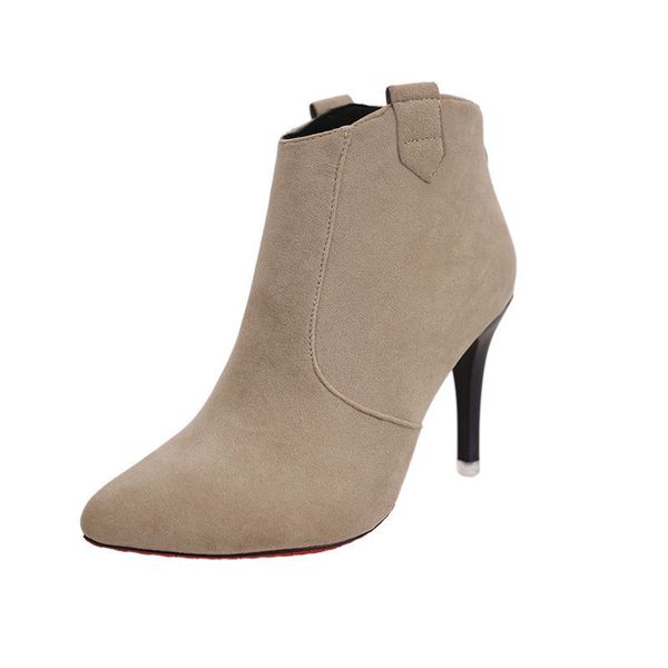 autumn&winter pointed toe red bottom high heel shoes women boots flock zipper ankle boots solid fashion martin boots, Black
autumn&winter pointed toe red bottom high heel shoes women boots flock zipper ankle boots solid fashion martin boots, Black