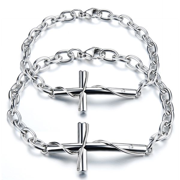 delicate new style sale couple gift 316l stainless steel lingering love cross charms bracelet oval chain silver, Black
delicate new style sale couple gift 316l stainless steel lingering love cross charms bracelet oval chain silver, Black