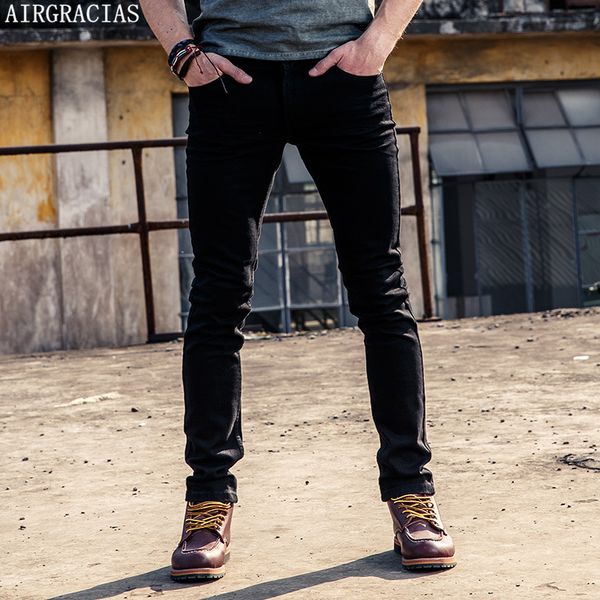wholesale- airgracias fashion jeans mens black micro elastic softener slim fit straight long trousers classic casual mens pants size 27-36, Blue
wholesale- airgracias fashion jeans mens black micro elastic softener slim fit straight long trousers classic casual mens pants size 27-36, Blue