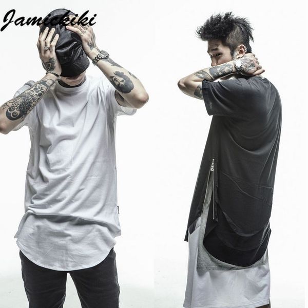wholesale- 2016 jamickiki brand clothing tee side zipper extended mens hip hop casual high street fashion t shirt men tshirt homme h06, White;black
wholesale- 2016 jamickiki brand clothing tee side zipper extended mens hip hop casual high street fashion t shirt men tshirt homme h06, White;black