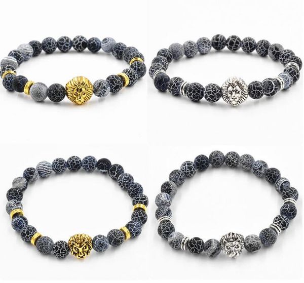 4style men's charm bracelets antique silver gold plated lion head with 8mm weathering agate stone men's charm bracelets, Golden;silver
4style men's charm bracelets antique silver gold plated lion head with 8mm weathering agate stone men's charm bracelets, Golden;silver