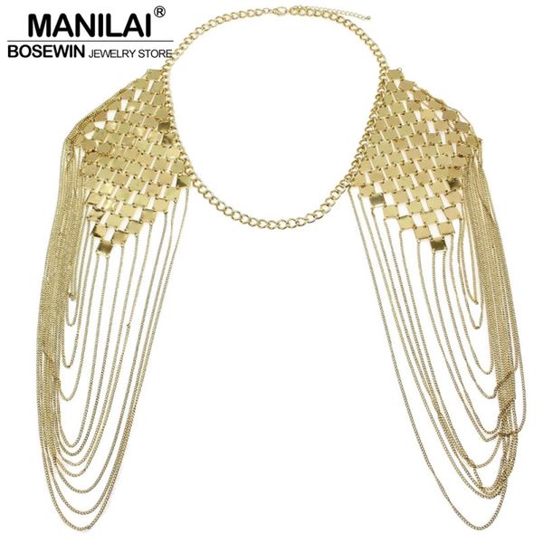 wholesale- manilai bohemian punk body chain necklaces collar shoulder chain long necklaces & pendants women statement body jewelry, Silver
wholesale- manilai bohemian punk body chain necklaces collar shoulder chain long necklaces & pendants women statement body jewelry, Silver
