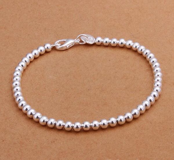 women's silver plated fashion jewelry charms 4mm ball bracelet g558, Black
women's silver plated fashion jewelry charms 4mm ball bracelet g558, Black