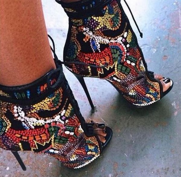 shinny rhinestone open toe gladiators women sandals genuine leather stiletto heel ladies pumps wedding shoes ankle summer ankle booties, Black
shinny rhinestone open toe gladiators women sandals genuine leather stiletto heel ladies pumps wedding shoes ankle summer ankle booties, Black