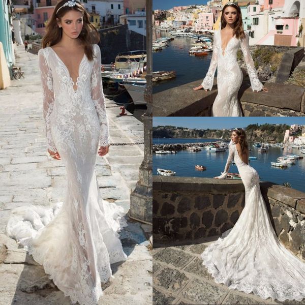 new design beach wedding dresses 2017 v-neck long sleeves court train lace backless mermaid wedding gowns vestido de noiva, White
new design beach wedding dresses 2017 v-neck long sleeves court train lace backless mermaid wedding gowns vestido de noiva, White
