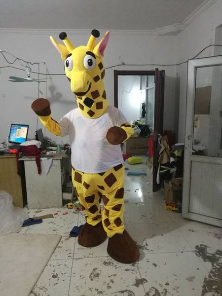 giraffe mascot costume fancy carnival costume ing, Red;yellow
