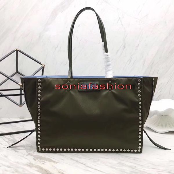 Новая горячая мода 2017 Женская сумка из натуральной кожи ремень с парашютом ткани