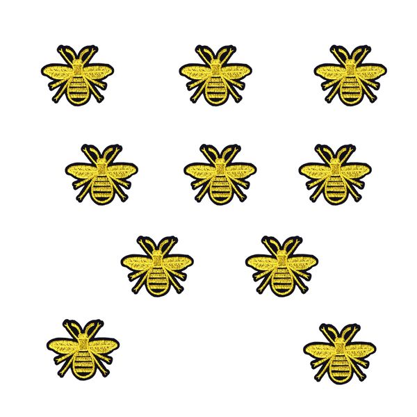 10pcs gold bees patches for clothing bags iron on embroidery patch for jeans dress diy fabrics for patchwork sew on badge, Black
10pcs gold bees patches for clothing bags iron on embroidery patch for jeans dress diy fabrics for patchwork sew on badge, Black