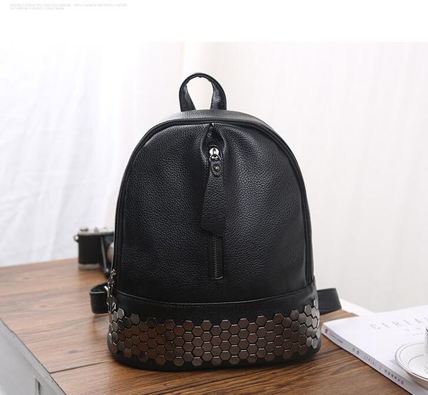 new pu leather women backpack preppy style school backpack black mater rivet women bag ing
new pu leather women backpack preppy style school backpack black mater rivet women bag ing