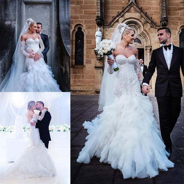 gorgeous berta mermaid lace wedding dresses with long sleeves sweetheart neck backless bridal gowns tiered cathedral vestidos de noiva, White
gorgeous berta mermaid lace wedding dresses with long sleeves sweetheart neck backless bridal gowns tiered cathedral vestidos de noiva, White