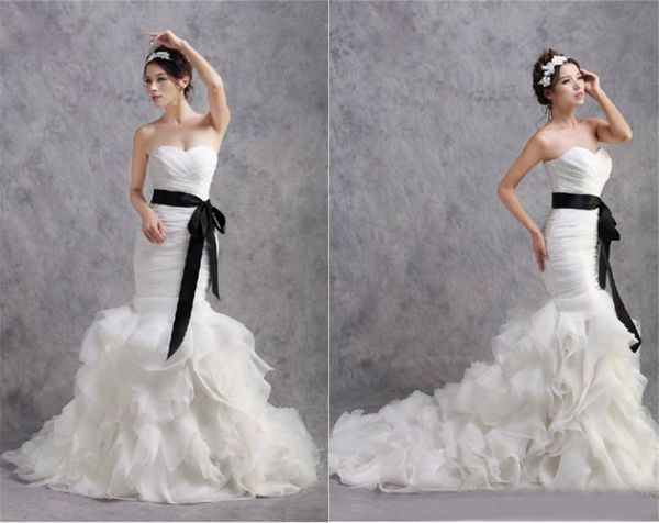 sweetheart white simple wedding dresses mermaid strapless sash ruffles organza bridal dress custom made vintage vestidos de novia
sweetheart white simple wedding dresses mermaid strapless sash ruffles organza bridal dress custom made vintage vestidos de novia