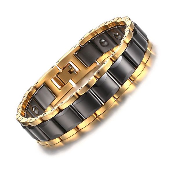 Health Bracelet for Men Black Gold color Fashion Trends Steel Therapy Magnetic Bracelet with Hematite High Quality Therapy Bracelet B870S
Health Bracelet for Men Black Gold color Fashion Trends Steel Therapy Magnetic Bracelet with Hematite High Quality Therapy Bracelet B870S