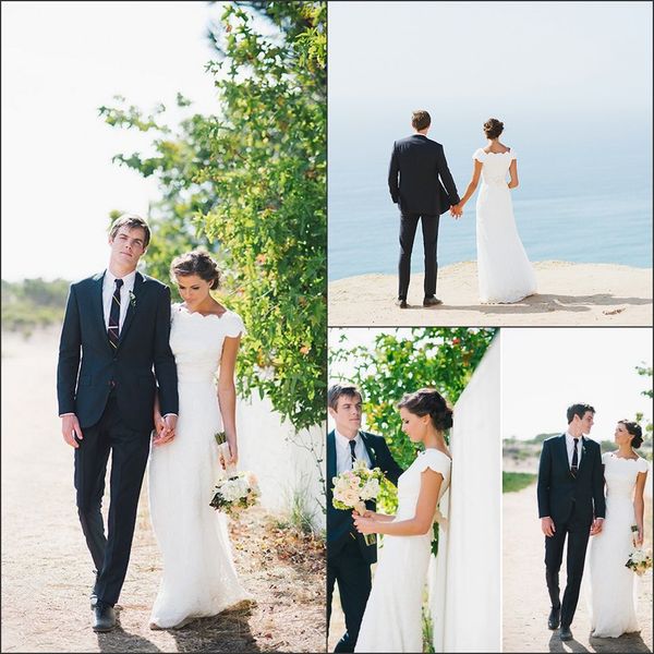elegant beach wedding dresses a line lace wedding gowns short sleeve country bridal gowns vestidos de novia, White
elegant beach wedding dresses a line lace wedding gowns short sleeve country bridal gowns vestidos de novia, White