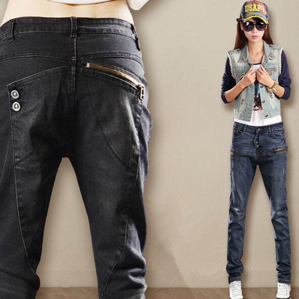 wholesale- new fashion women's jeans casual cotton denim women's jeans harem pants, Blue
wholesale- new fashion women's jeans casual cotton denim women's jeans harem pants, Blue