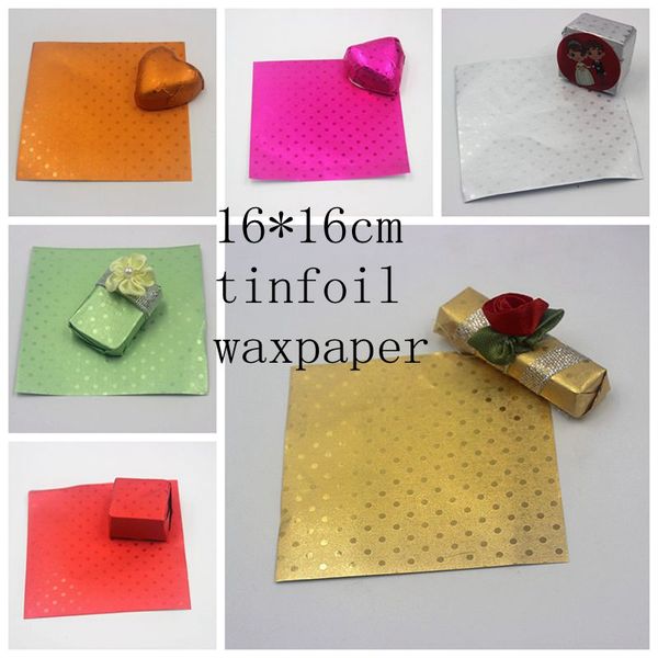 Aluminium-Wax Complex Paper Chocolate Wrapping Tin Foil Baking Paper 6 Colours Chewing Gum Candy Sugar Package Bag 16*16cm
Aluminium-Wax Complex Paper Chocolate Wrapping Tin Foil Baking Paper 6 Colours Chewing Gum Candy Sugar Package Bag 16*16cm