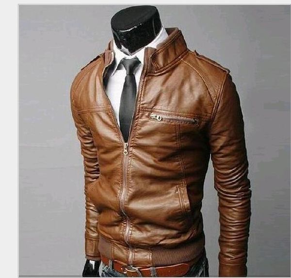 wholesale- man leather jacket windproof 3 colors motorcycle slim fit retro spring men's pu leather jackets casual coat 2016 quality, Black
wholesale- man leather jacket windproof 3 colors motorcycle slim fit retro spring men's pu leather jackets casual coat 2016 quality, Black